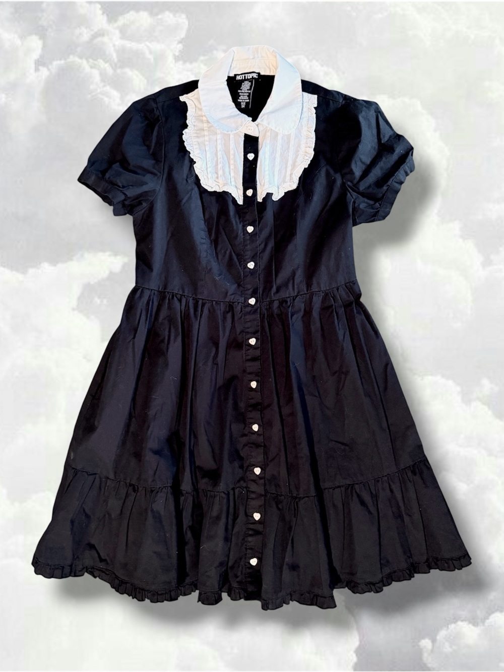 Hot Topic Black & White Peter Pan Collar Dress